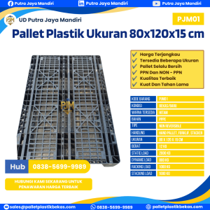 Pallet Plastik Bekas/Baru Ukuran 80x120x15 - PJM01