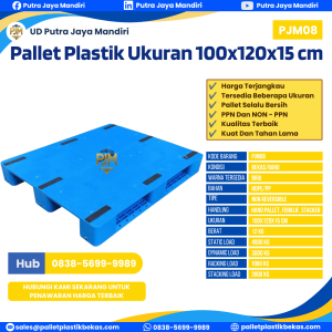 Pallet Plastik Bekas/Baru Ukuran 100x120x15 - PJM08